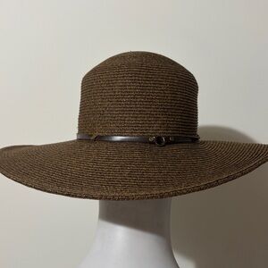 Nine West Elegant Brown Wide-Brim Hat